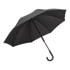 Зонт-трость 7915 Carbon» с куполом из переработанного пластика, полуавтомат, черный