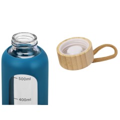 Бутылка из боросиликатного стекла "Hangy", 550 мл, индиго