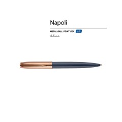 Ручка металлическая шариковая "Napoli", синий/розовое золото