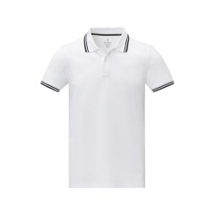 Amarago Мужское поло с коротким рукавом и контрастной отделкой, белый