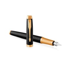 Перьевая ручка Parker IM Premium Black GT, перо: F, цвет чернил: blue, в подарочной упаковке.