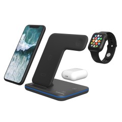 Беспроводное зарядное устройство для гаджетов "3-в-1" с технологией QI Canyon WS-303 (CNS-WCS303B), 15W, черный