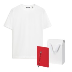 Набор с одеждой KRIS (футболка, блокнот, ручка), белый, M