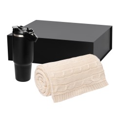 Подарочный набор Montana, черный (плед, термокружка)