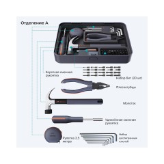 Набор инструментов Xiaomi JimiHome Multi-Function Repair Toolbox Set 71 шт (X3-ABC)