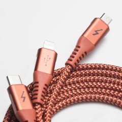 ​Кабель Xiaomi Solove 3-в-1 USB to Lightning/Micro/Type-C 120см (DW1RedRUS)