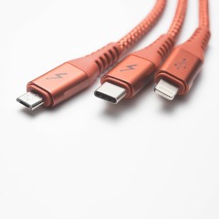 ​Кабель Xiaomi Solove 3-в-1 USB to Lightning/Micro/Type-C 120см (DW1RedRUS)