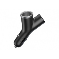 Автомобильное зарядное устройство Baseus Y Type Dual USB + Cigarette Lighter Extended Car Charger (BSC-C16N)