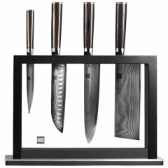 Набор ножей из дамасской стали Huo Hou Set of 5 Damascus Knife Sets (4 ножа с подставкой) (HU0073)