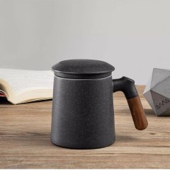 Керамическая кружка Xiaomi Pinztea Wooden Handle Ceramic Tea Cup