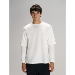 Футболка оверсайз с двойным рукавом Kosmos, молочно-белая