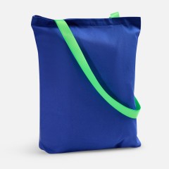 Шопер B4, синий с зелеными ручками