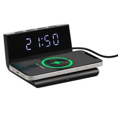 Станция беспроводной зарядки с часами Electron, ver.2, черная