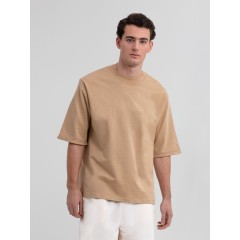 Футболка оверсайз унисекс Kosmos 2.0, бежевая