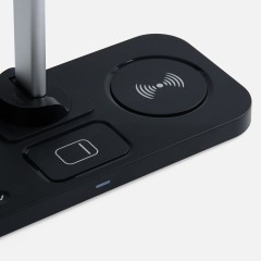 Настольная лампа с беспроводной зарядкой Power Light, черная