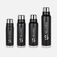 Термос Relaxika 750 со стикерпаком, черный