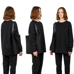 Шопер B4, черный с черными ручками