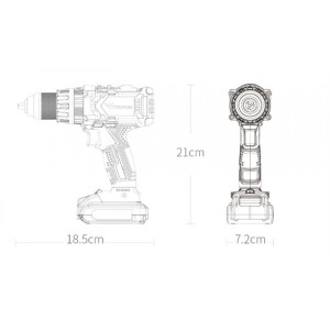 Аккумуляторная дрель-шуруповерт Xiaomi Tonfon Impact Drill 20V Black and blue