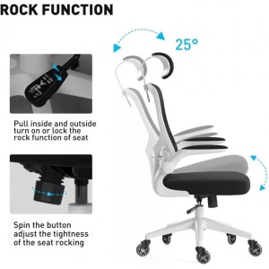 Компьютерное кресло Xiaomi Hbada Ergonomic Double Waist Chair, White (HDNY163WS)