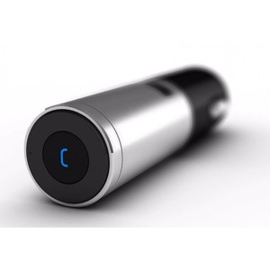 Беспроводное автомобильное зарядное устройство Xiaomi CooWoo Car Bluetooth Headset Silver