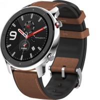 Умные часы Xiaomi Huami Amazfit GTR 47mm Steel Leather Silver