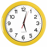 Часы настенные "ПРОМО" разборные; желтый, D28,5 см; пластик
