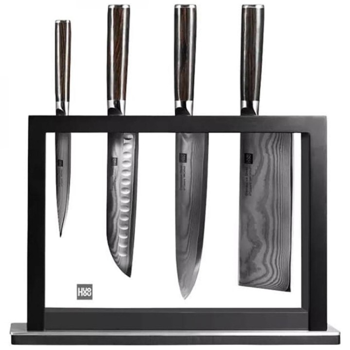 Набор ножей из дамасской стали Huo Hou Set of 5 Damascus Knife Sets (4 ножа с подставкой) (HU0073) Набор ножей из дамасской стали Huo Hou Set of 5 Damascus Knife Sets (4 ножа с подставкой) (HU0073)