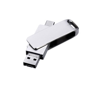USB 2.0-флешка на 16 Гб 3-в-1 с разъемами Micro USB и USB-C