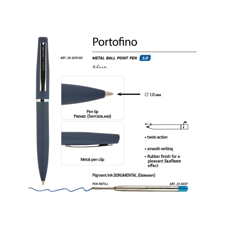 Ручка металлическая шариковая «Portofino»