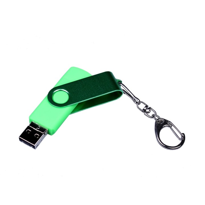 USB 2.0/micro USB/Type-С- флешка на 64 Гб 3-в-1 с поворотным механизмом