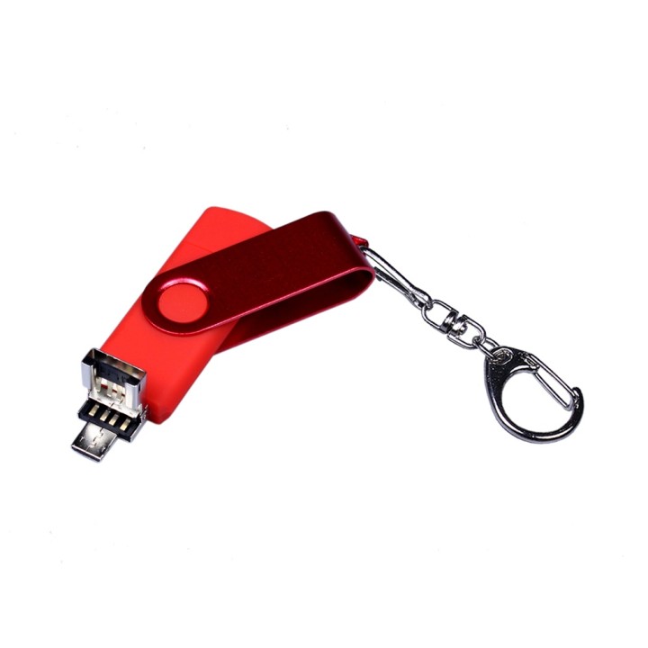 USB 3.0/micro USB/Type-C - флешка на 32 Гб 3-в-1 с поворотным механизмом