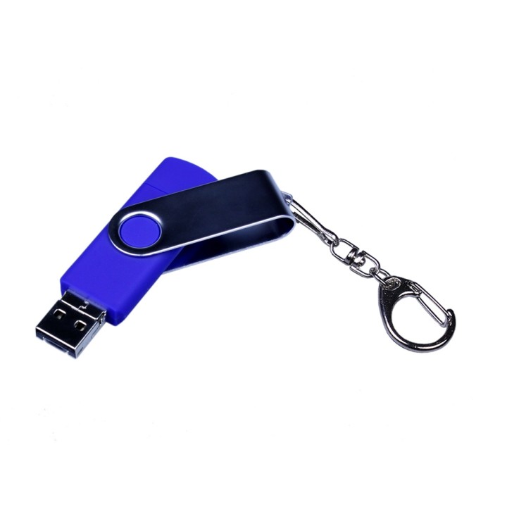 USB 2.0/micro USB/Type-C- флешка на 64 Гб c поворотным механизмом