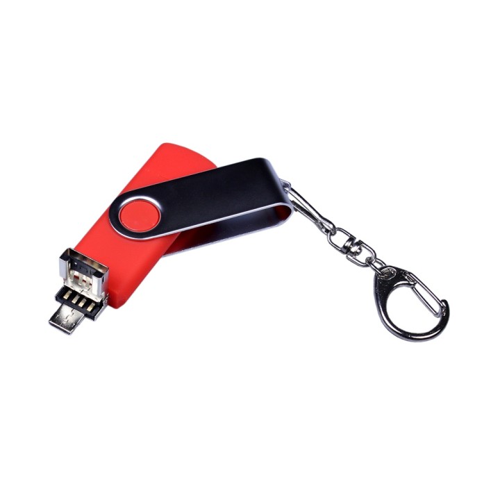 USB 3.0/micro USB/Type-C- флешка на 32 Гб с поворотным механизмом