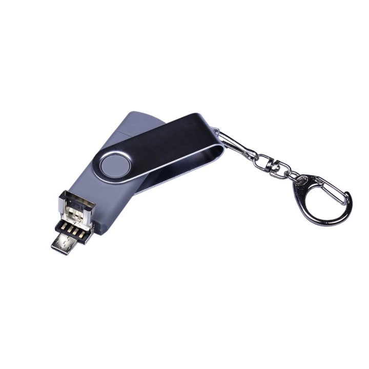 USB 3.0/micro USB/Type-C- флешка на 32 Гб с поворотным механизмом