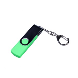 USB 2.0/micro USB/Type-C- флешка на 64 Гб c поворотным механизмом