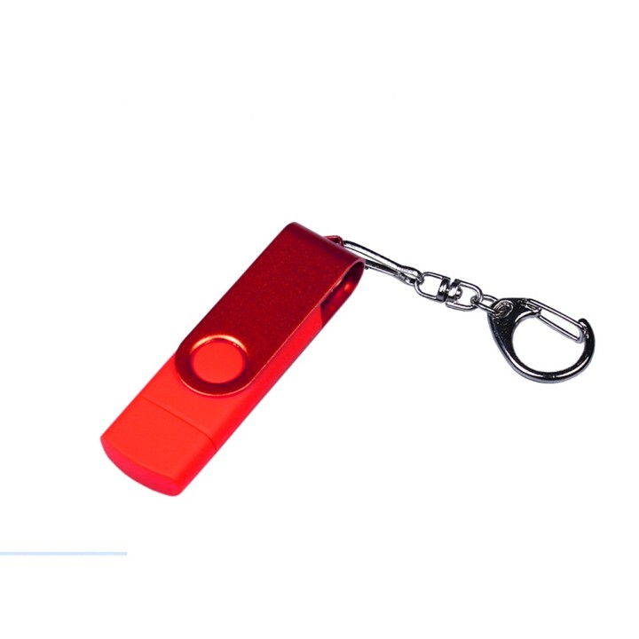 USB 3.0/micro USB/Type-C - флешка на 32 Гб 3-в-1 с поворотным механизмом