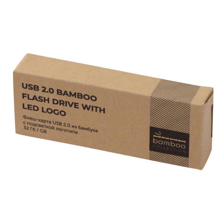 USB 2.0- флешка на 32 Гб c подсветкой логотипа «Bamboo LED»
