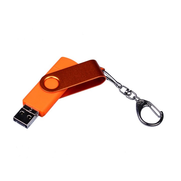 USB 3.0/micro USB/Type-C - флешка на 32 Гб 3-в-1 с поворотным механизмом