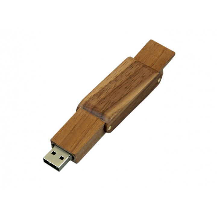 USB 2.0- флешка на 16 Гб прямоугольной формы с раскладным корпусом