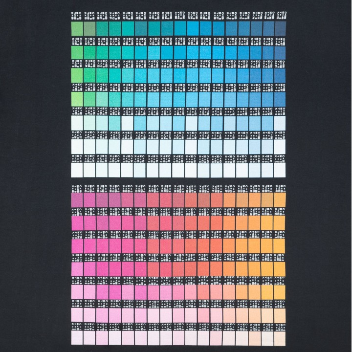 Футболка T-bolka 160 с DTG-печатью Kornit Color Сhart 1, темно-синяя